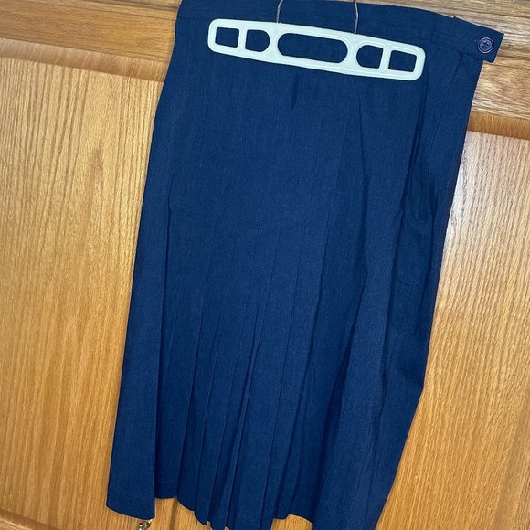 Max Studio Navy Blue Pleated Skirt - Size 4 - Picture 1 of 10